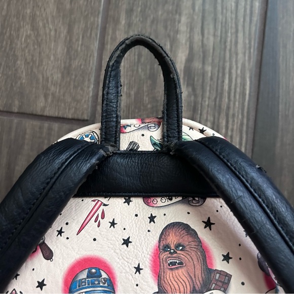Loungefly x Star Wars Sailor Jerry Tattoo Style Backpack in Cream & Black - Picture 10 of 11